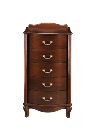 Комод Джульетта узкий (5 ящиков+цоколь) Миланский орех_1