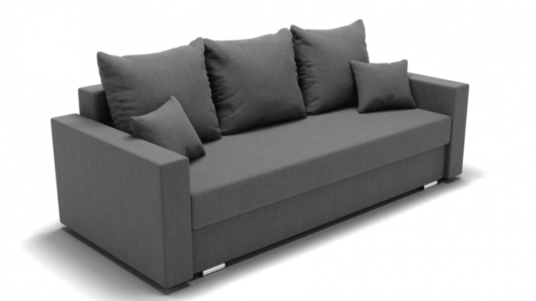 Диван Олимп-1 ППУ (ЗР) Цвет фасада: Светло серый; Тип: Прямой; Материал фасада: Металл/Велюр_0