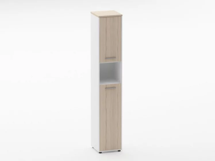 Шкаф 5 узкий закрытый, с нишей Дека 10.23.14Пр Туя/Белый / Deka_0