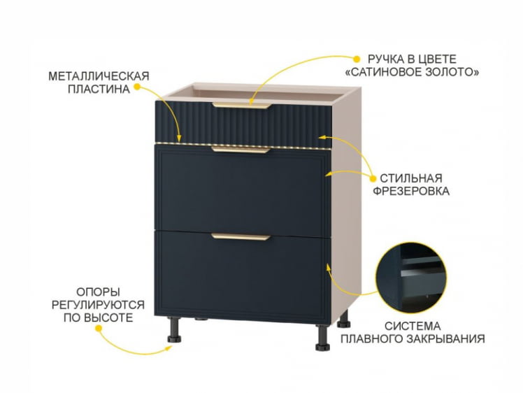 Напольный шкаф (3 ящика с системой плавного закрывания) Флоренция 108.91_5