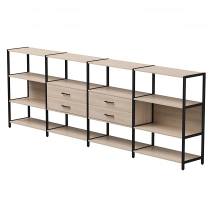 Набор стеллажных систем Еверпроф ЕВО №4 Дуб Соната Черный / Everprof EVO_0