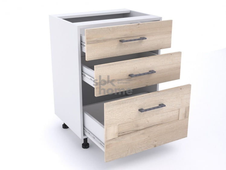 Стол с ящиками СЯ-60 (520), Дублин (600*520*820) Дуб галифакс белый, 21681_1