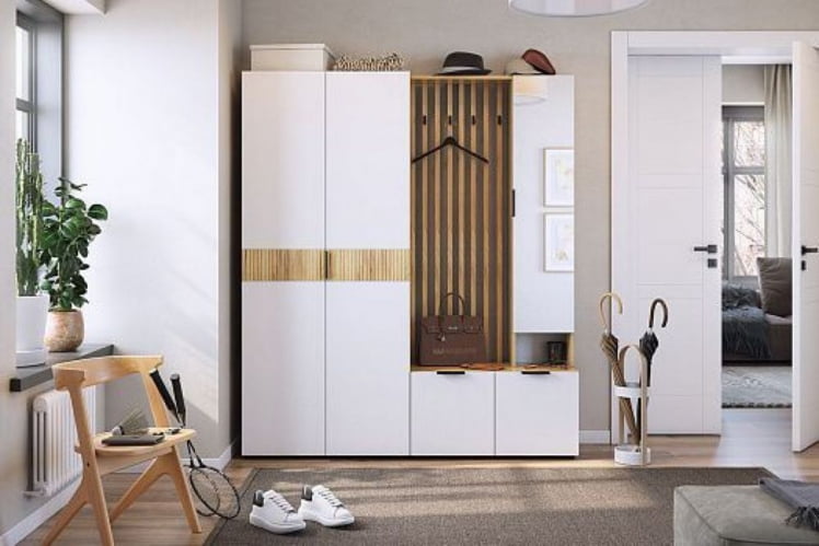 Прихожая Бери МПР-021 Дуб крафт золотой/белое дерево / MPR-021_17