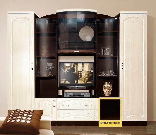 Стенка Александра 6 МДФ Венге/Млечный дуб_6