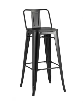 Стул барный Толикс Воод 75.5  со спинкой Черный / Tolix Wood_0