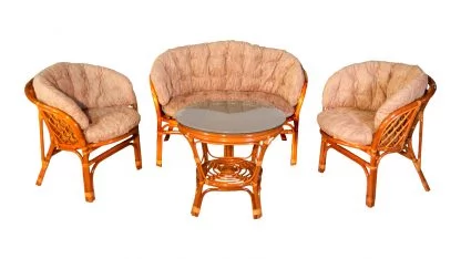 Комплект Багама с диваном, подушки светлые полные Бахама11 коньяк / Bahama11_0