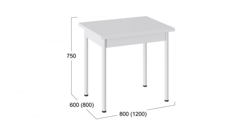 Стол обеденный Родос Тип 2 с опорой д40 Белый муар, Белый / d40_2