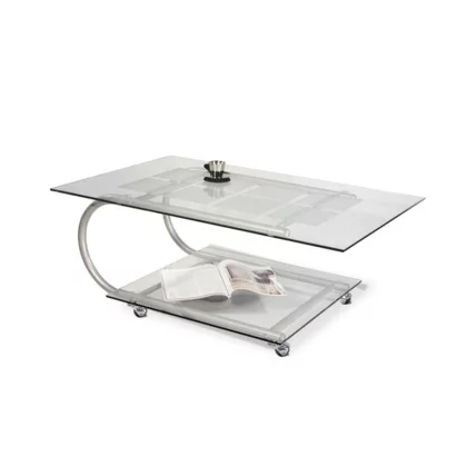 Стол журнальный Дуэт 10 Металлик/ прозрачное_0