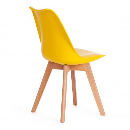 Стул ТУЛИП (мод. 73) / 1 шт. в упаковке дерево/пластик/ПУ, 48.5*52.5*83cм, желтый / TULIP (mod. 48.5*52.5*83cм,_2