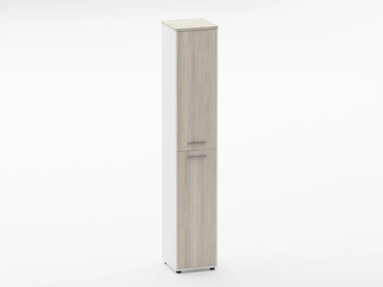 Шкаф 5 узкий закрытый Дека 10.23.16Пр Дуб Сантана светлый/Белый / Deka_0