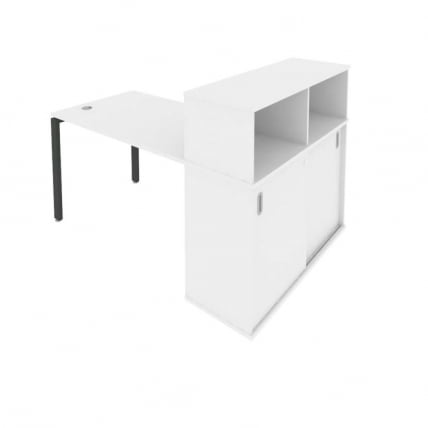 Рабочая станция с опорным шкафом-купе Метал Сйстем Б.РС-СШК-3.2 Белый/Антрацит / Metal System_0