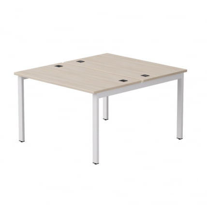 Бенч-система на 2 места на металлокаркасе, опоры 45 гр Еверпроф ЕВО 254С015 Дуб Соната Белый / Everprof EVO 254S015_0