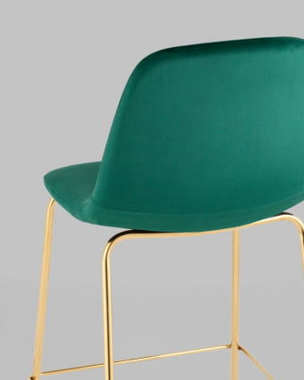 Стул полубарный Валенсия СН велюр Зеленый золотые ножки / SN_4