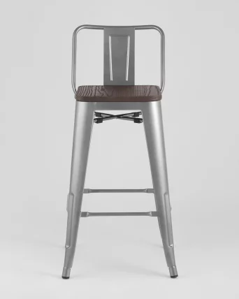 Стул полубарный Толикс Воод со спинкой Серебристый / Tolix Wood_2