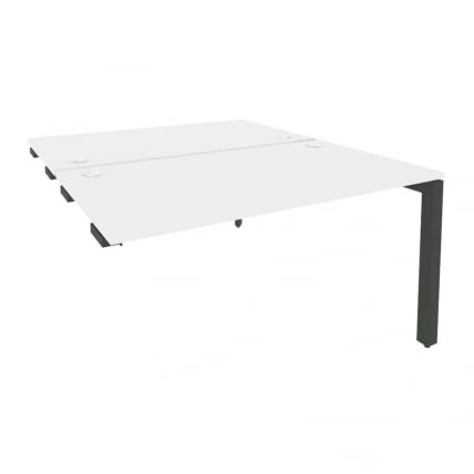Стол-приставка двойной на П-образном м/к к опорным элем. ОНИКС О.МП-Д.СПР-3.8 Белый Бриллиант/Антрацит / ONIX O.MP-D.SPR-3.8_0