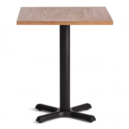 Стол ВАЛХАЛЛА дерево вяз/железная опора, 80х65х76 см, груша №3/черная опора / VALHALLA_1