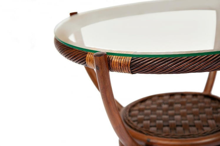 Столик кофейный Андреа ротанг, Д60х50см, Пекан Вашед (античн. орех) / Andrea D60х50см, Pecan Washed_1