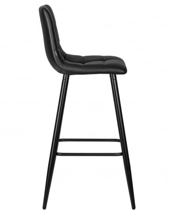 Стул барный ДОБРИН НИCОЛЕ (черные матовые ножки, черная экокожа (П-01)) / DOBRIN NICOLE (P-01))_2