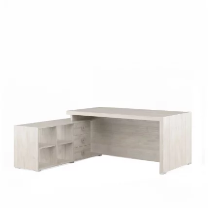 Стол письменный на опорной тумбе, левый СОЛ29711002 Светлый дуб / SOL29711002_0