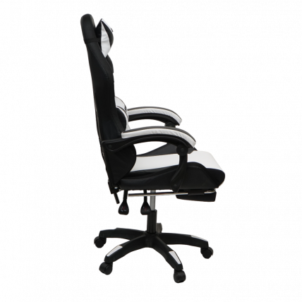 Кресло 908 КИНГКУЕЕН цвет черный/белый с массажем и подсветкой 908-блаcк-вхите-масс / KINGQUEEN 908-black-white-mass_4