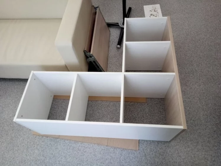 Стеллаж к столу Дека 9.06.10 Дуб Сантана светлый/Белый / Deka_4