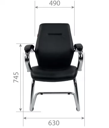 Кресло для посетителя CХАИРМАН 495 экокожа Черный / CHAIRMAN_3