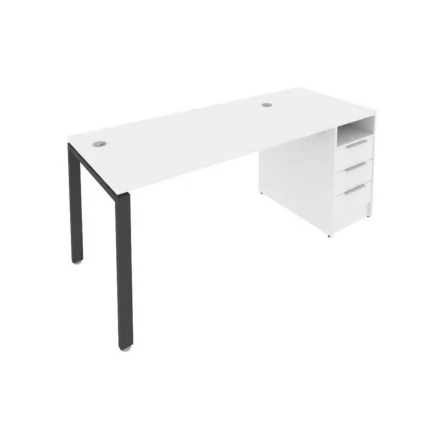 Рабочая станция с опорной тумбой Метал Сйстем Б.РС-СТП -1.3 Белый/Антрацит / Metal System_0