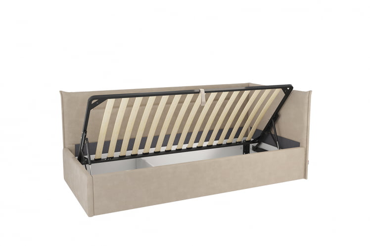 Кровать  0.9 Альба (Тахта) КМ.Т-16 капучино (велюр) / КМ.T-16_2