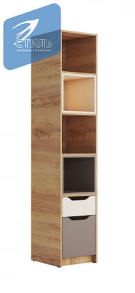 Стеллаж РИCХ СЖ-001 Миндаль/Глиняный серый/дуб крафт золотой / RICH_0