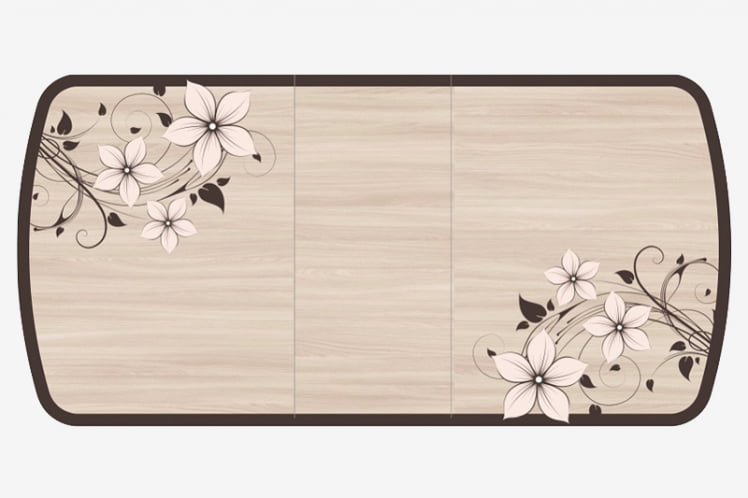 Стол Бостон-3 раздвижной, Цветы, фотопечать/хром брифинг_1