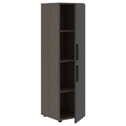 Шкаф-колонка с двумя глухими малыми дверьми (правый) ВЕЛИОН ВМCС 40.4 Р Яшма черный Дуб Сильвер / VELION VMCS R_1