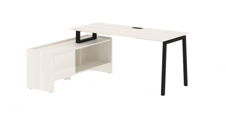 Стол с тумбой ЕДИС ЕЛCТ 17614 Ясень Траун Черный / EDIS ELCT_0