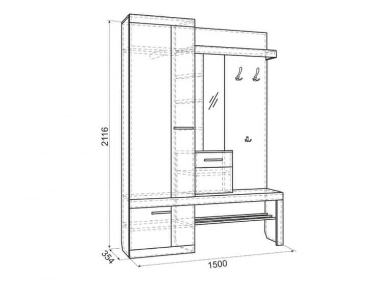 Прихожая Алекс ПР-0028 Венге Скала / PR-0028_1