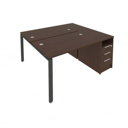 Рабочая станция с опорной тумбой Метал Сйстем Б.РС-СТП-2.2 Венге/Антрацит / Metal System_0