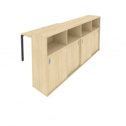 Рабочая станция с опорным шкафом-купе Метал Сйстем Б.РС-СШК-4.1 Акация/Антрацит / Metal System_0