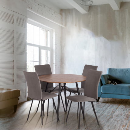 Стул обеденный Ла Роуссе велюр, серый/черный, 29, 49х50х93 / La Rousse_10