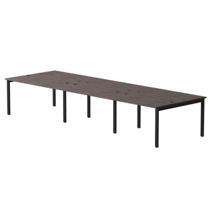 Бенч-система на 6 мест на металлокаркасе, опоры 45 гр Еверпроф ЕВО 254С017 (4740) Дуб Пасадена Черный / Everprof EVO 254S017_0