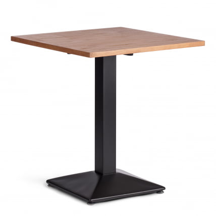 Стол РАГНАРОК дерево вяз/железная опора, 70х70х76 см, груша №3/черная опора / RAGNAROK_0