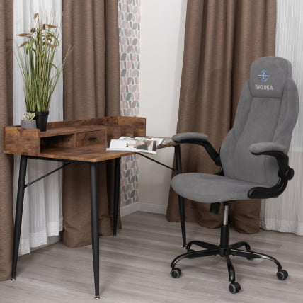 Кресло геймерское БАЗУКА металБЛ велюр, серый, 29 / BAZUKA metalBL_14