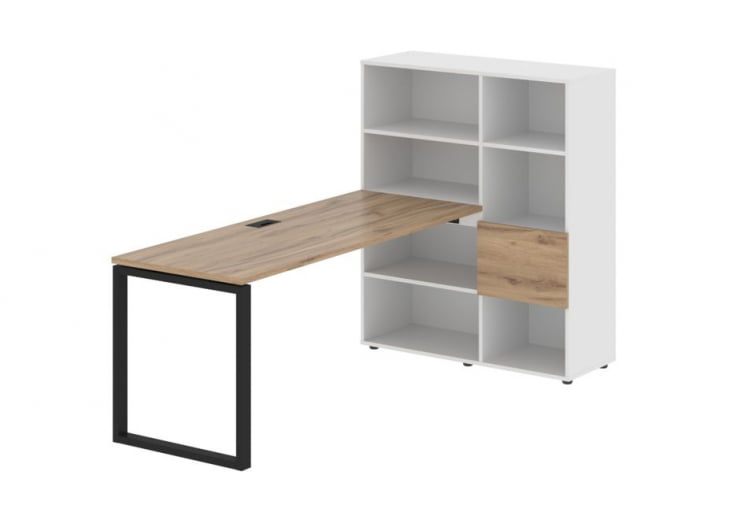 Рабочая станция ЕДИС ЕКРСТ 1117 Дуб Денвер светлый Черный Белый / EDIS EQRST_0