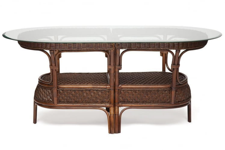 Комплект обеденный АНДРЕА ГРАНД (стол со стеклом+6 кресел+ подушки) Пекан Вашед (античн. орех), Ткань рубчик, цвет кремовый / ANDREA GRAND Pecan Washed_3