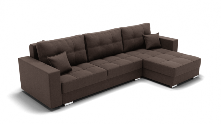 Диван Талисман-3 угол левый/правый (ЗР) Цвет фасада: Коричневый; Тип: Левый/правый; Материал фасада: Металл/Велюр_0