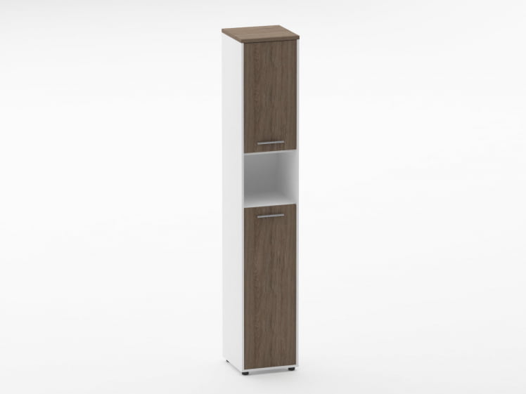 Шкаф 5 узкий закрытый, с нишей Дека 10.23.14Л Дуб Верцаска/Белый / Deka_0