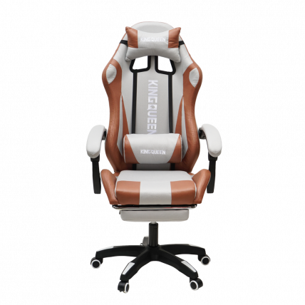 Кресло 907 КИНГКУЕЕН, замша, цвет светло-серый с массажем, арт 907-ЛГрей / KINGQUEEN, 907-LGrey_1