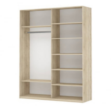 Шкаф-купе двухдверный Прайм 1600 Белое стекло/Белое стекло Белый снег_1