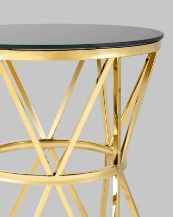 Журнальный стол ВИВА 50кс50 Золото (стекло черное) / 50x50_4