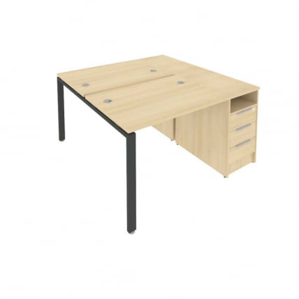 Рабочая станция с опорной тумбой Метал Сйстем Б.РС-СТП-2.1 Акация/Антрацит / Metal System_0