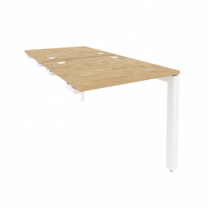Стол-приставка двойной на П-образном м/к к опорным элем. ОНИКС О.МП-Д.СПР-0.8 Тиквуд Светлый/Белый / ONIX O.MP-D.SPR-0.8_0