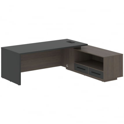 Стол руководителя правый ВЕЛИОН ВCТ 2319 Р Яшма черный Дуб Сильвер / VELION VCT R_0