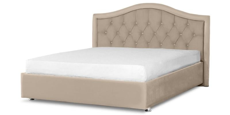 Мягкая интерьерная кровать &куот;Калининград&куот; с подъемным механизмом Материал фасада: Велюр; Спальное место: 800х2000 мм; Цвет фасада: Светло серый; Цвет корпуса: Светло серый / "Калининград"_0